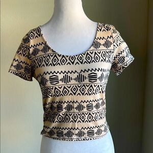 Material Girl juniors tan & black croptop